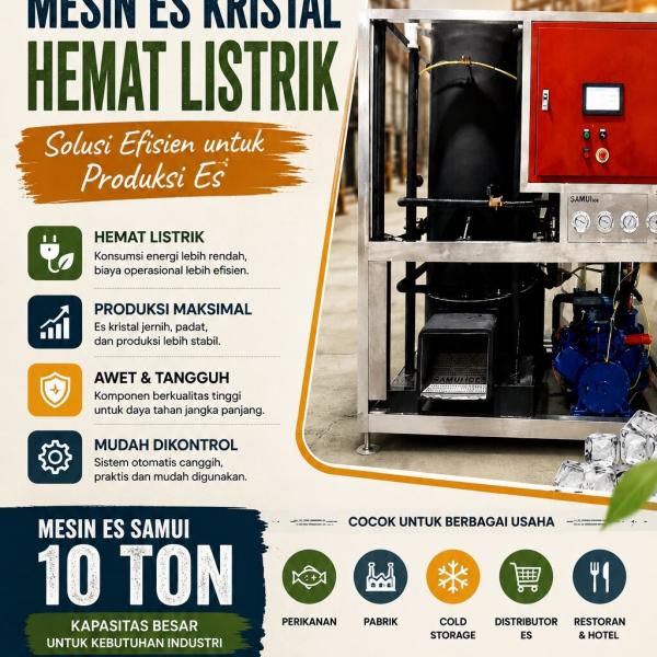 Mesin Es Kristal Hemat Listrik, Solusi Efisien untuk Produksi Es